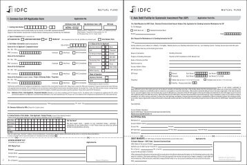 idfc common application form